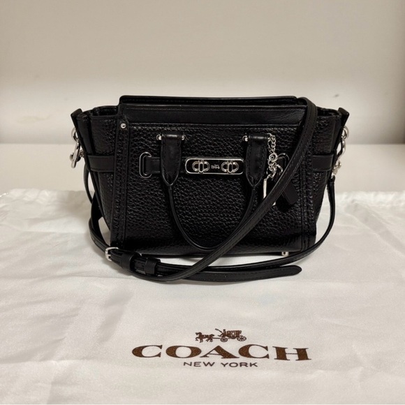 COACH Swagger 20 Mini Satchel Black with Silver Hardware - Picture 2 of 7